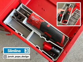 Slimline Packout Drawer Insert for M12 FUEL Straight Die Grinder - Jonah Pope Design (JPD-DG)