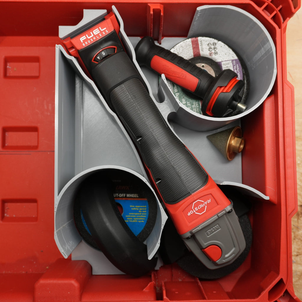 Packout Small Tool Box Half Insert For Milwaukee M18 FUEL Variable Speed 4 1/2" Grinder 2888 (MAG2888 TB)