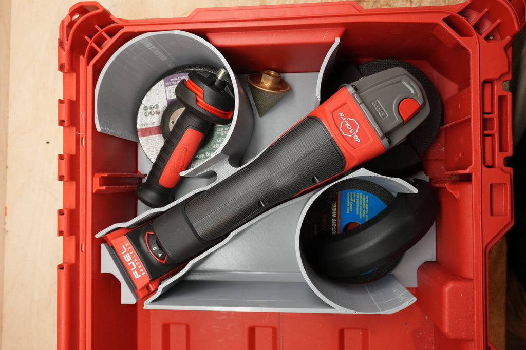 Packout Small Tool Box Half Insert For Milwaukee M18 FUEL Variable Speed 4 1/2" Grinder 2888 (MAG2888 TB)