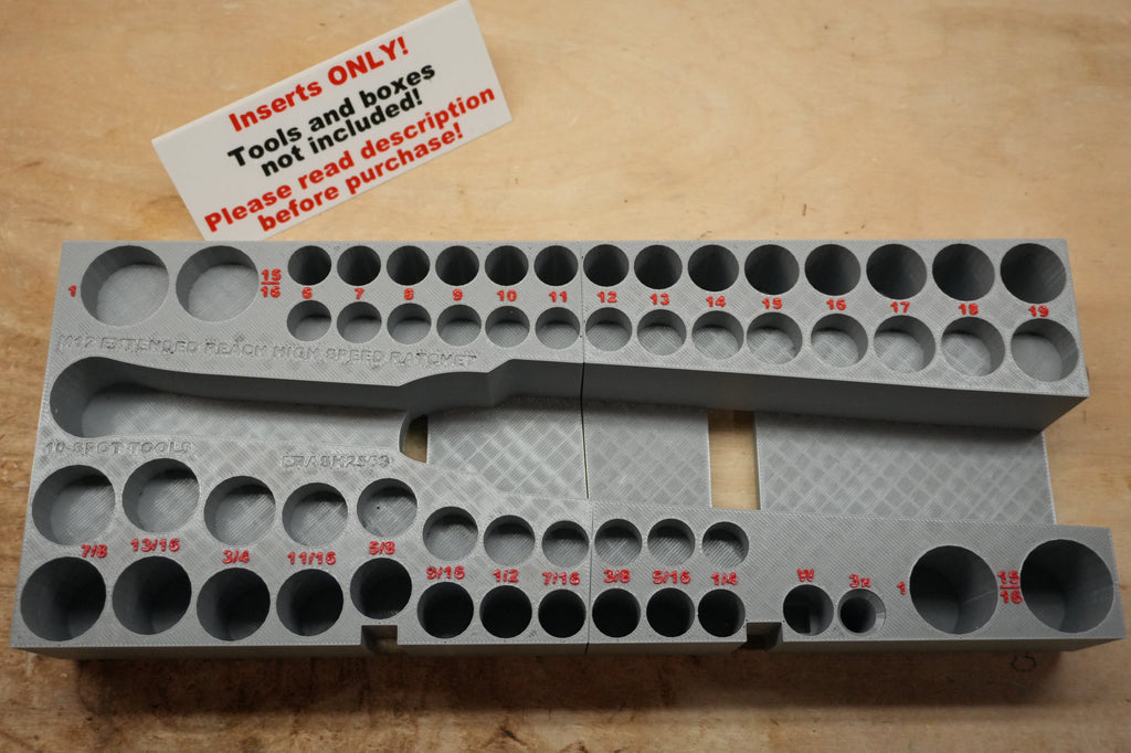 Packout Drawer Insert for M12 FUEL 3/8" Extended Reach High Speed Ratchet and 56-Piece Socket Set (ERASH HS) - Sidewinder Style