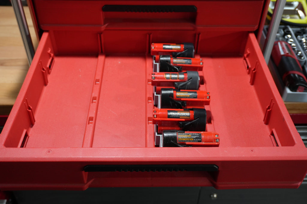 Packout 4-Drawer Insert for M12 Small Format Batteries - Single Barrel D4 Collection (MSBR D4)