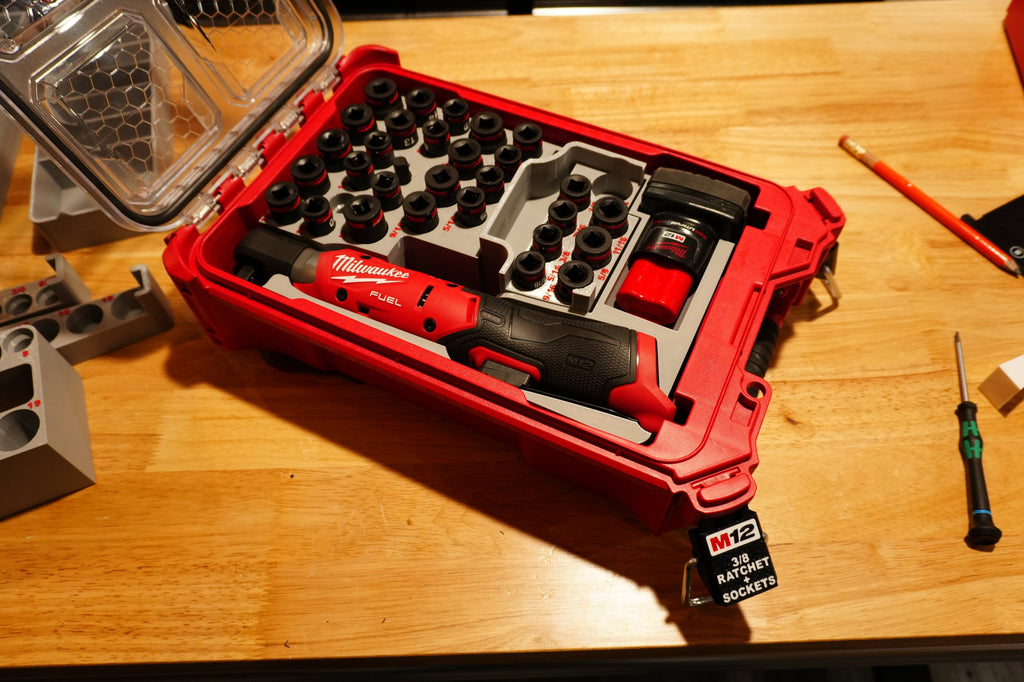 Packout Organizer Insert for NEW M12 Ratchets and Impact Socket Set (MRg2SH)