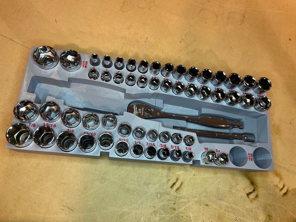 Packout Drawer Insert for M12 FUEL Extended Reach 3/8" Ratchet and 56-Piece Socket Set (ERASH) - Sidewinder Style