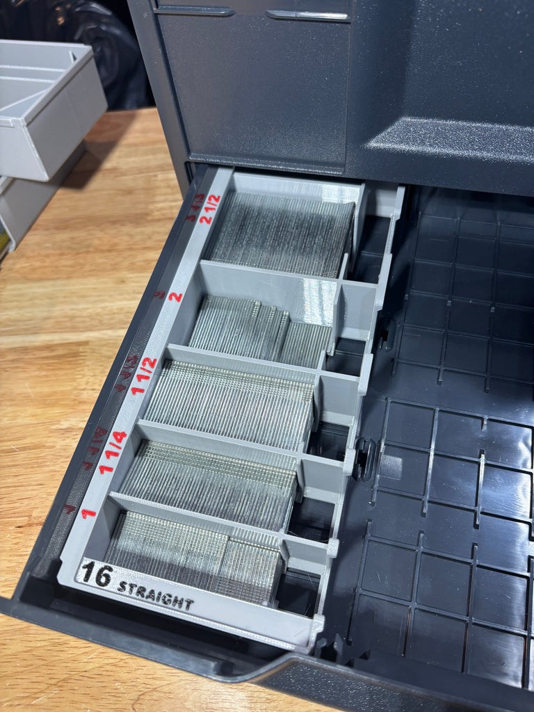 16 ga Straight Finish Nail Caddy for Systainer Drawers (SYS-NC16)