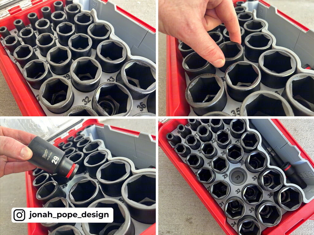Packout Insert For 1/2" 29-Piece Metric Impact Socket Set - Jonah Pope Design (JP-H29M)