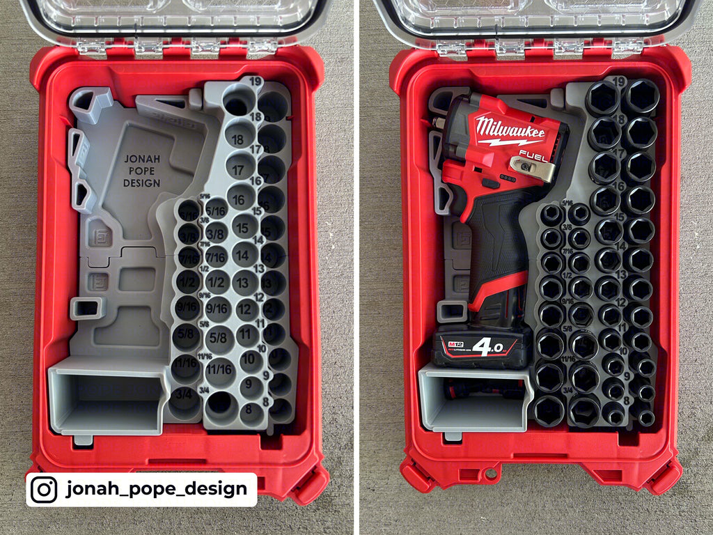 Packout Insert for Gen 2 3/8" M12 Stubby Impact - Jonah Pope Design (JP-SWASH2)