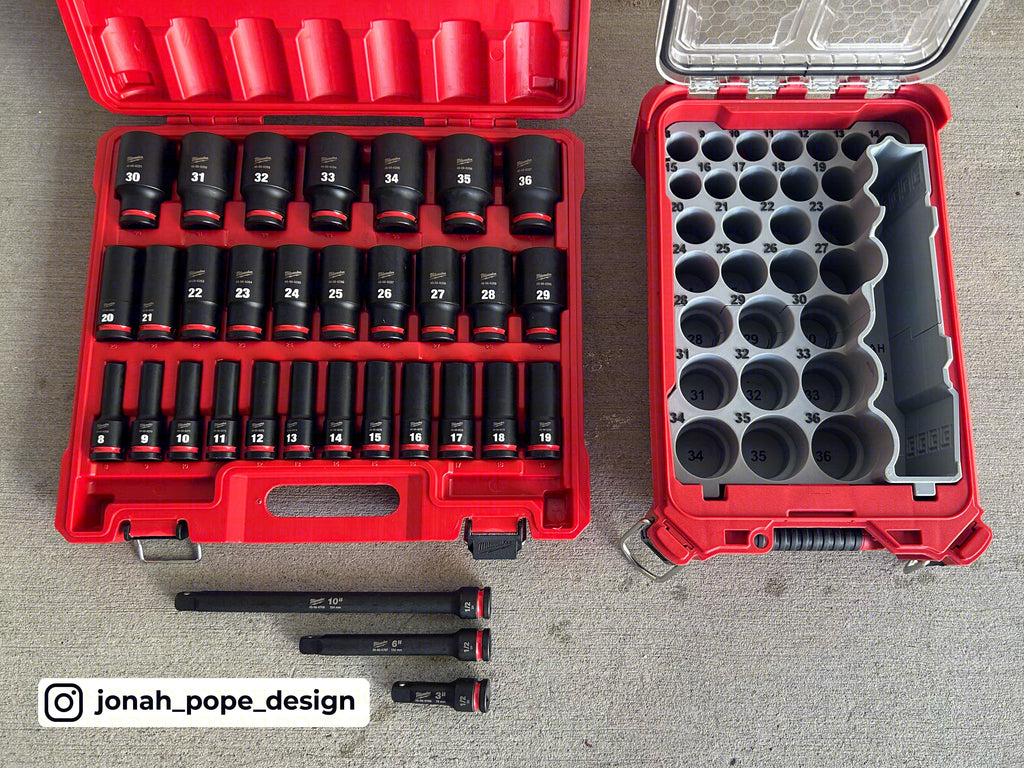 Packout Insert For 1/2" 29-Piece Metric Impact Socket Set - Jonah Pope Design (JP-H29M)
