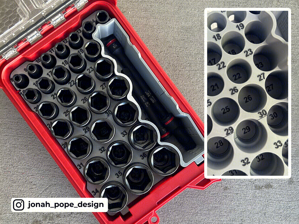 Packout Insert For 1/2" 29-Piece Metric Impact Socket Set - Jonah Pope Design (JP-H29M)