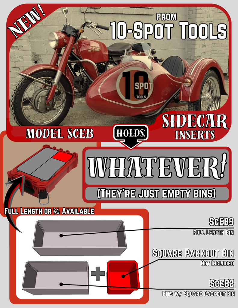 Packout SideCar Flex Bin Inserts (ScEB)