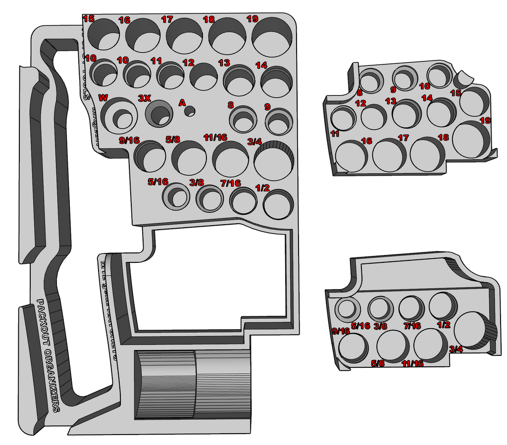 Packout Organizer Insert for NEW M12 Ratchets and Impact Socket Set (MRg2SH)