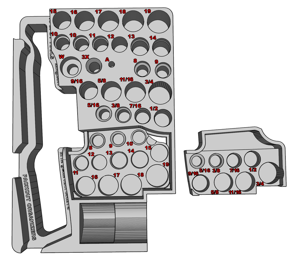 Packout Organizer Insert for NEW M12 Ratchets and Impact Socket Set (MRg2SH)