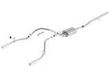 Borla 14 Silv/Sierra 1500 C/B S-Type Exhaust/2.75in Into Dual 2.25in Out 4in Tip Split Rear Exit
