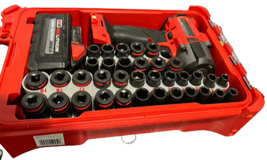 Packout Insert For M18 Mid Torque 3/8” Impact Wrench w/ 43-Piece Impact Socket Set (WASH)