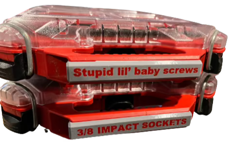 Low Profile Packout Organizer Labels - Gray Background (LP5g)