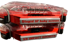 Load image into Gallery viewer, Low Profile Packout Organizer Labels - Gray Background (LP5g)